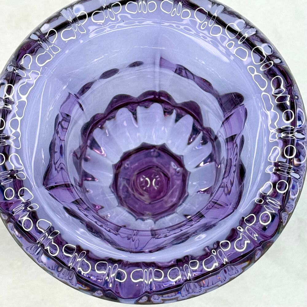 Vintage Friedrich Kristall Germany Lead Crystal Purple Vase - Picture 5 of 8